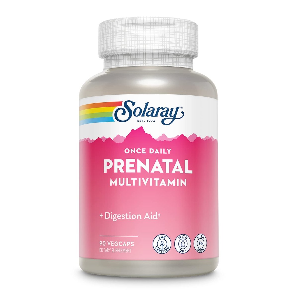 Solaray Once Daily Prenatal Multivitamin with Iron & DHA -90 VegCaps
