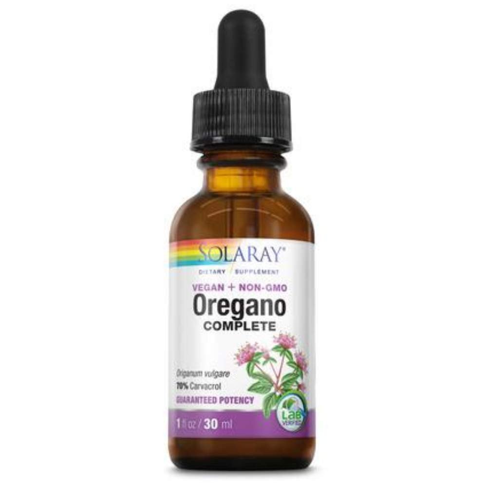 SOLARAY Oregano Leaf Extract Complete, Drops, Unflavored (Vial) 68mg 1oz