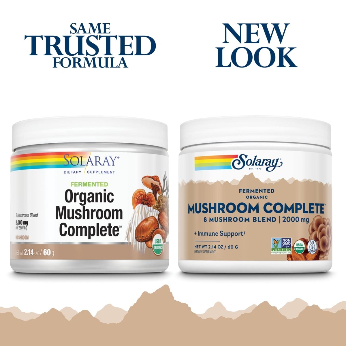 Solaray Organic Fermented Mushroom Complete Organic, Powder (Btl-Plastic) 2000mg 60g