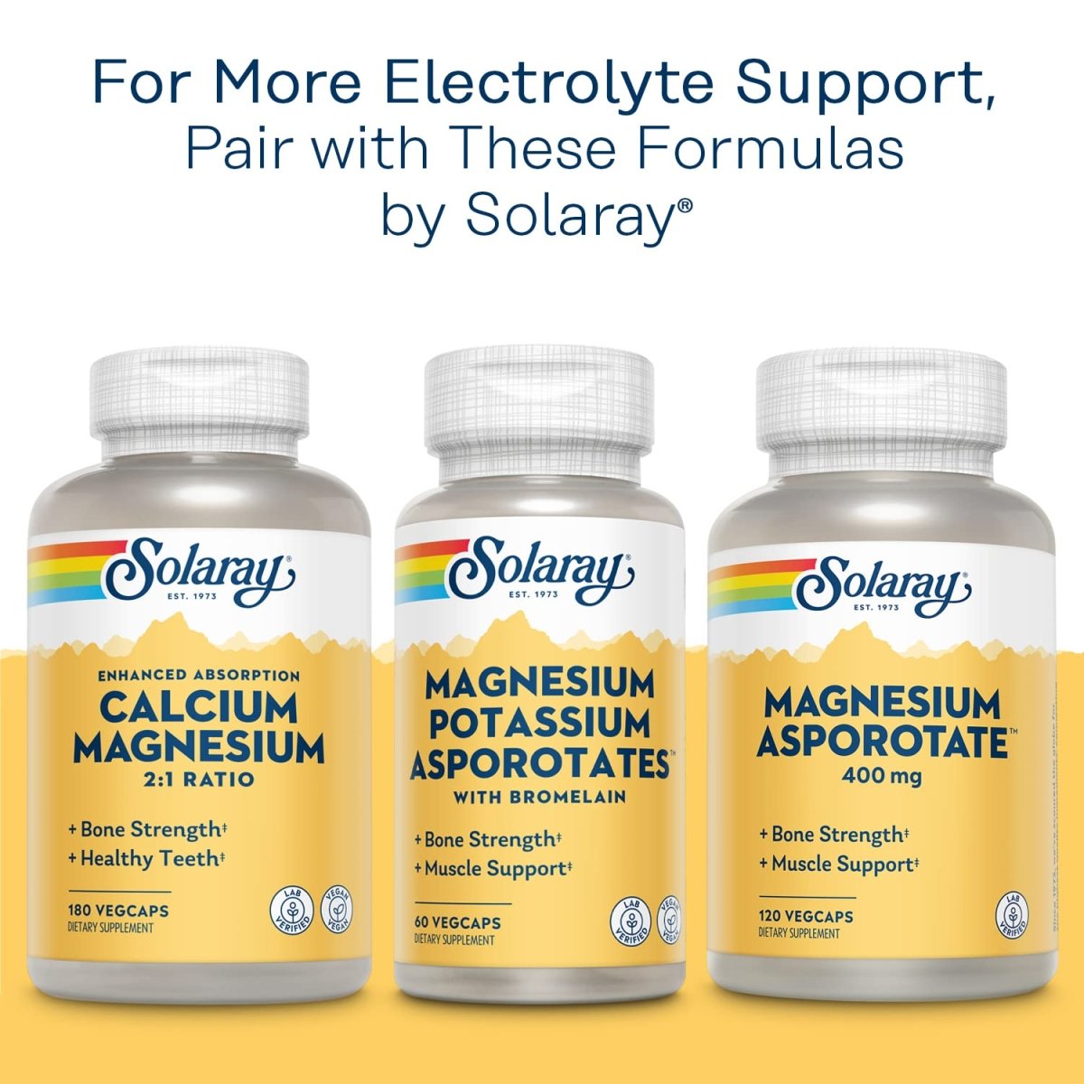 Solaray Potassium Asporotate - Essential Mineral for Electrolyte Balance and Muscle Function - 200 Count
