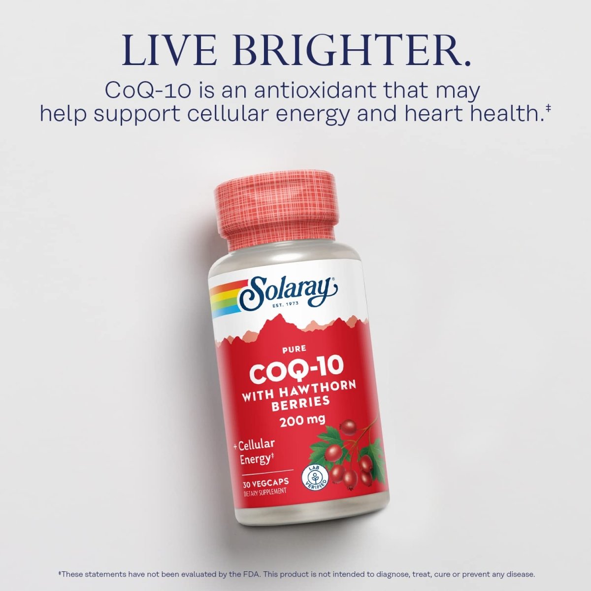 SOLARAY Pure CoQ-10 200 mg 30 VegCaps