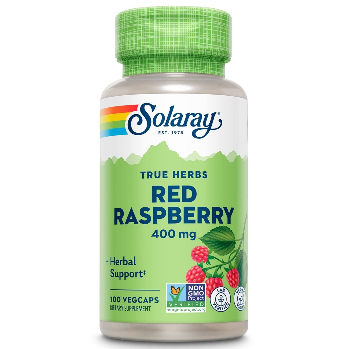 SOLARAY Red Raspberry Leaves Capsules, 400 mg 100 Count