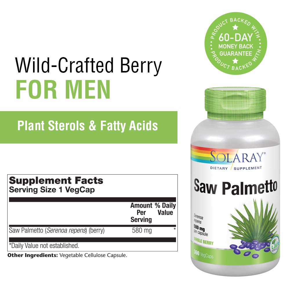 SOLARAY Saw Palmetto Berry - 580mg - 360 VegCaps