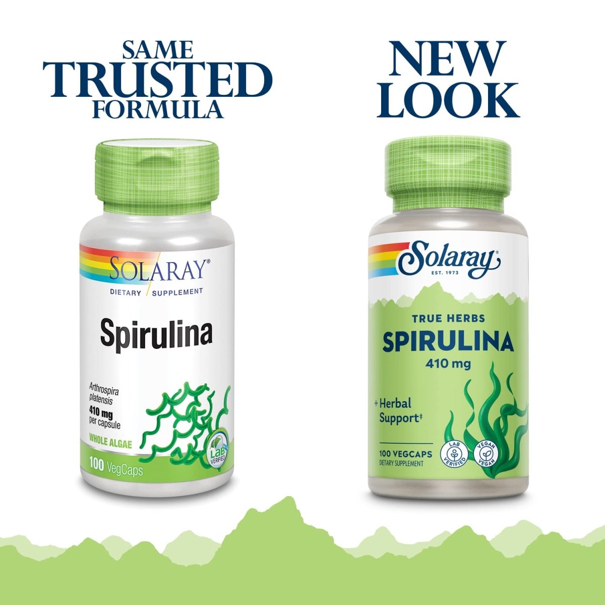 SOLARAY Spirulina 410mg 100ct, 100 Serv.
