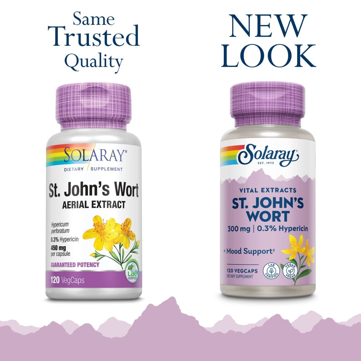 SOLARAY St John's Wort Aerial Extract 300 mg, 0.3% Hypericin, Mood & Brain Health Support, Vegan & Lab Verified for Quality, 120 Servings, 120 VegCaps