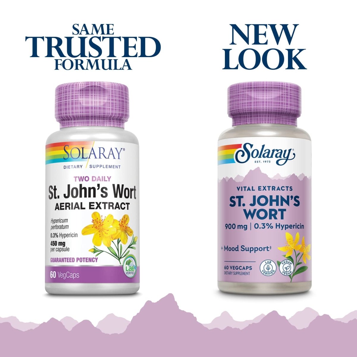 SOLARAY St. Johns Wort Aerial Extract 450mg Two Daily 60ct, 30 Serv.