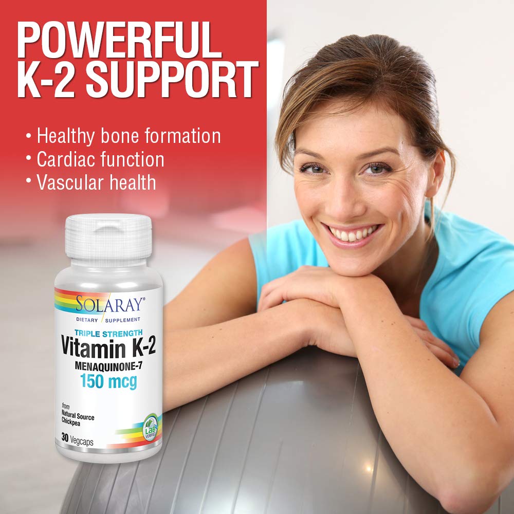 SOLARAY Triple Strength Vitamin K-2 as MK-7, 150 mcg 30ct