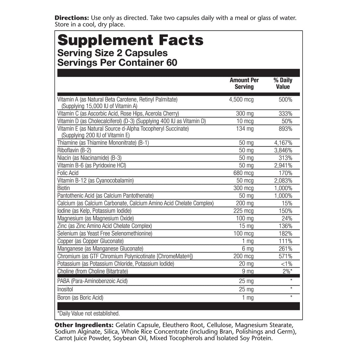 Solaray - Twice Daily (Iron Free), 120 Capsules