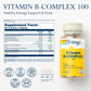 Solaray Vitamin B-Complex 100 mg - Healthy Energy, Blood Cell Formation & Nerve Impulse Transmission Support - 100 VegCaps (50 Count)
