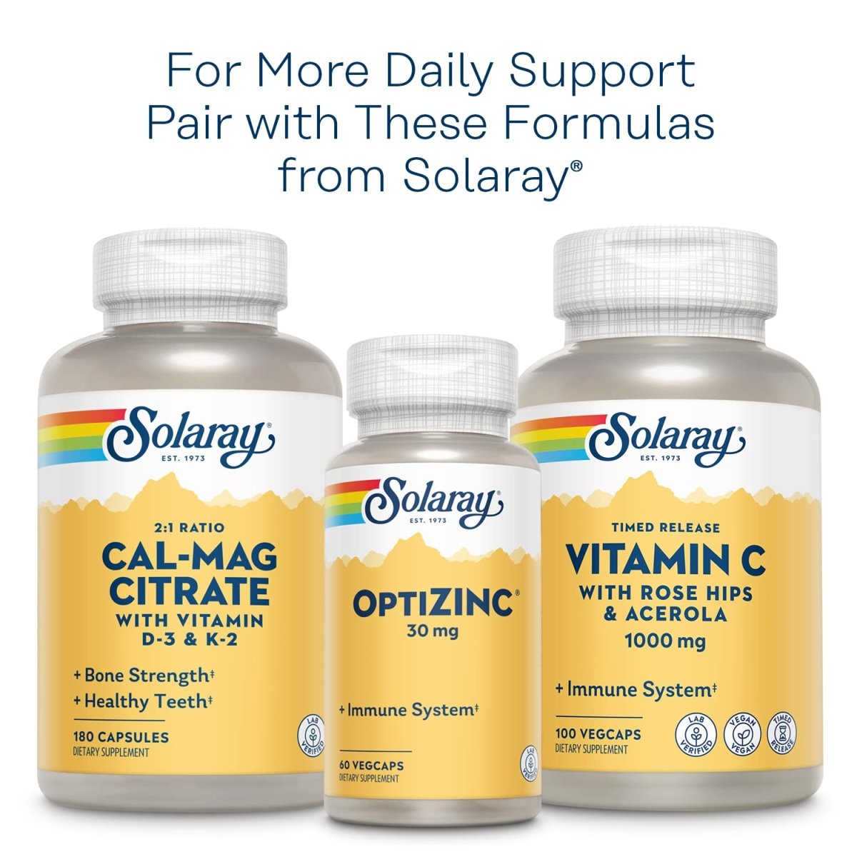SOLARAY Vitamin B-Complex 100 mg - Vital Support for Energy, Blood Cells & Nerves - 100 VegCaps (100 Count)