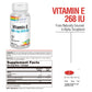 SOLARAY Vitamin E d-Alpha Tocopherol 268mg (400 IU) Heart & Skin Health, Antioxidant Activity Support (50 CT)