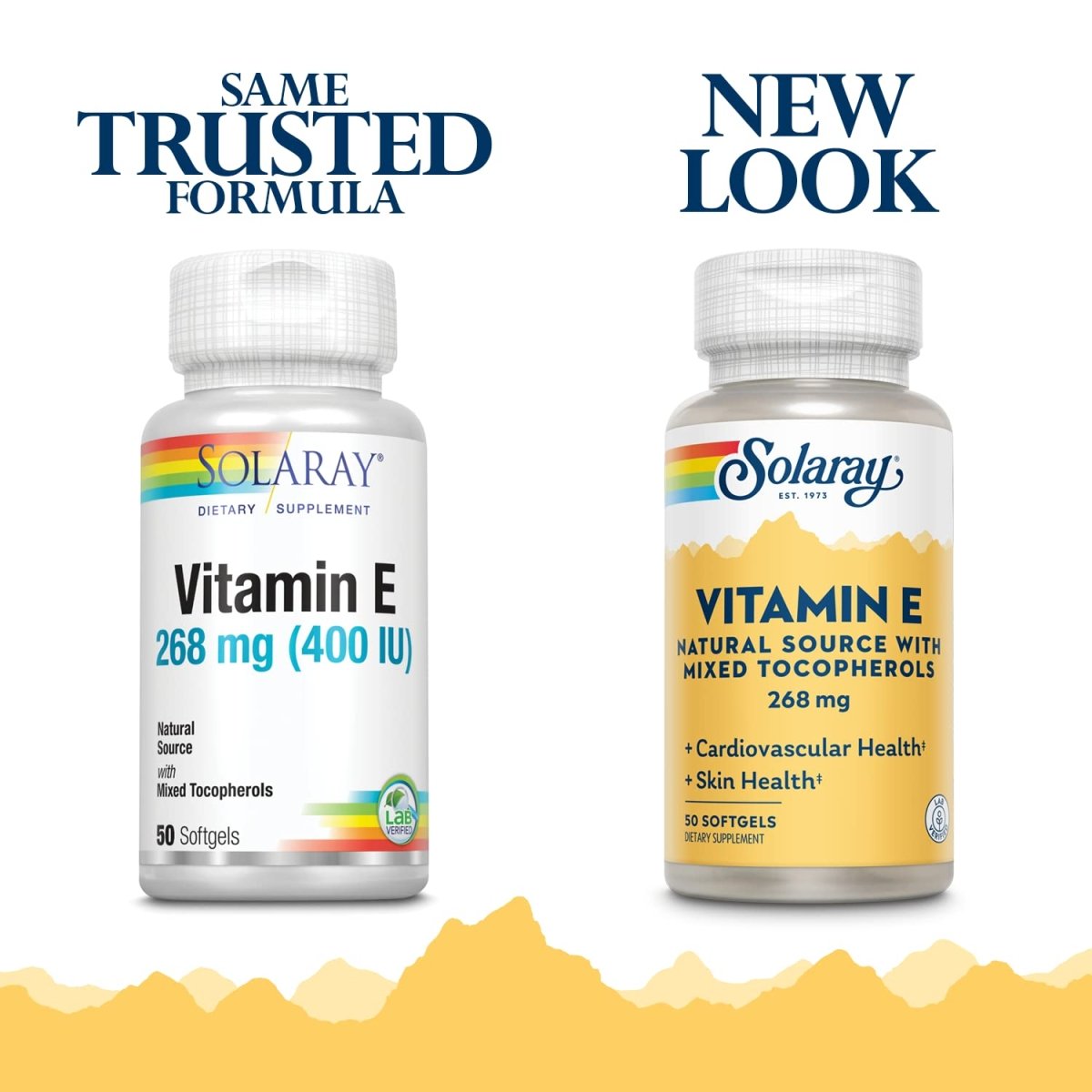 SOLARAY Vitamin E d-Alpha Tocopherol 268mg (400 IU) Heart & Skin Health, Antioxidant Activity Support (50 CT)
