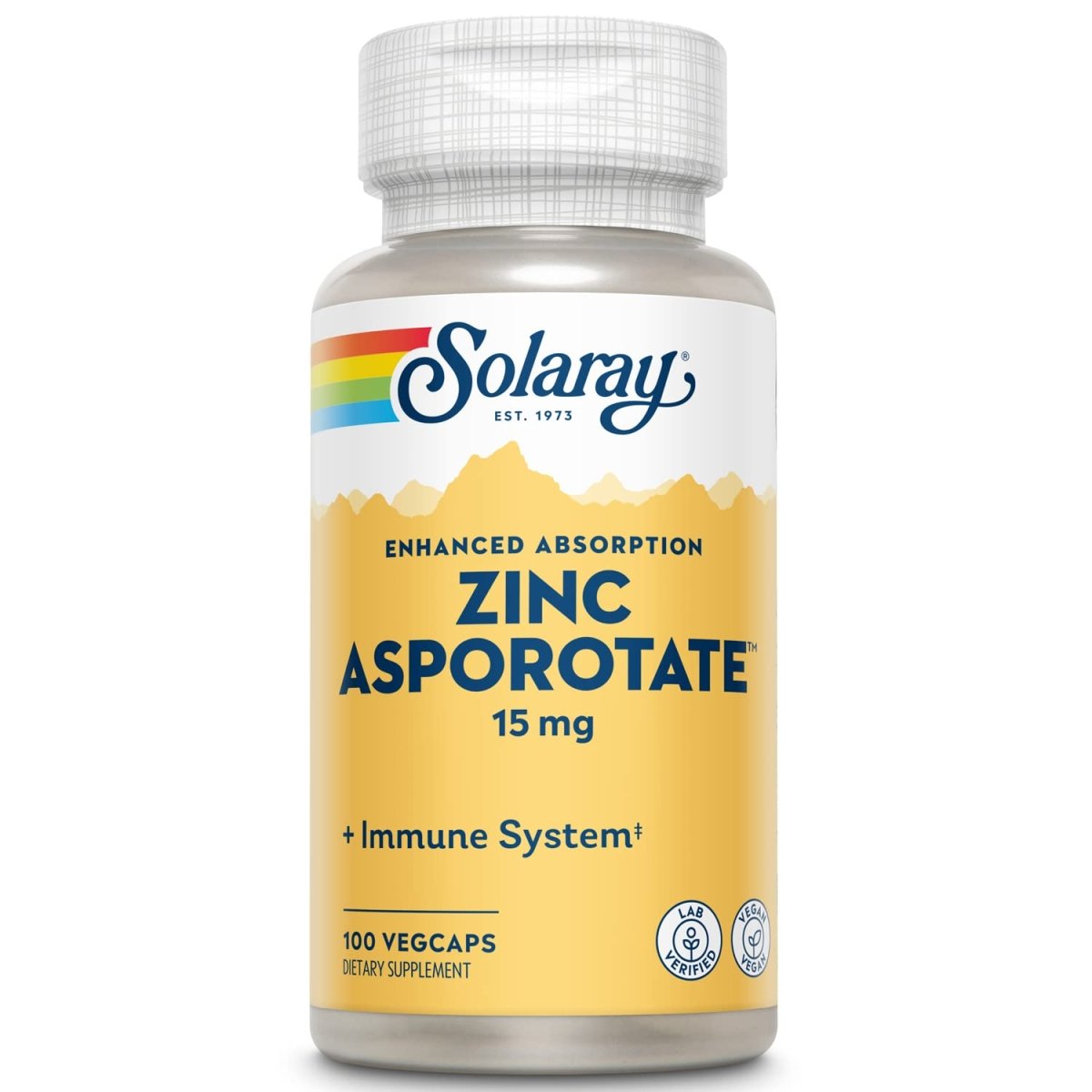 Solaray - Zinc Asporotate, 15 mg, 100 capsules