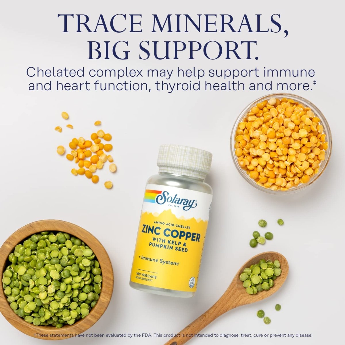 Solaray Zinc Copper Amino Acid Chelate - 100 VegCaps
