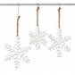 White Paper Pulp Snowflake Ornaments