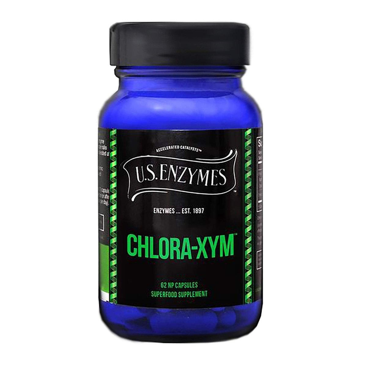 US Chlora-Xym Enzymes 62 Cap per Bottle Blue Green Algae