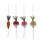Flocked Bottle Brush Vegetable Ornaments