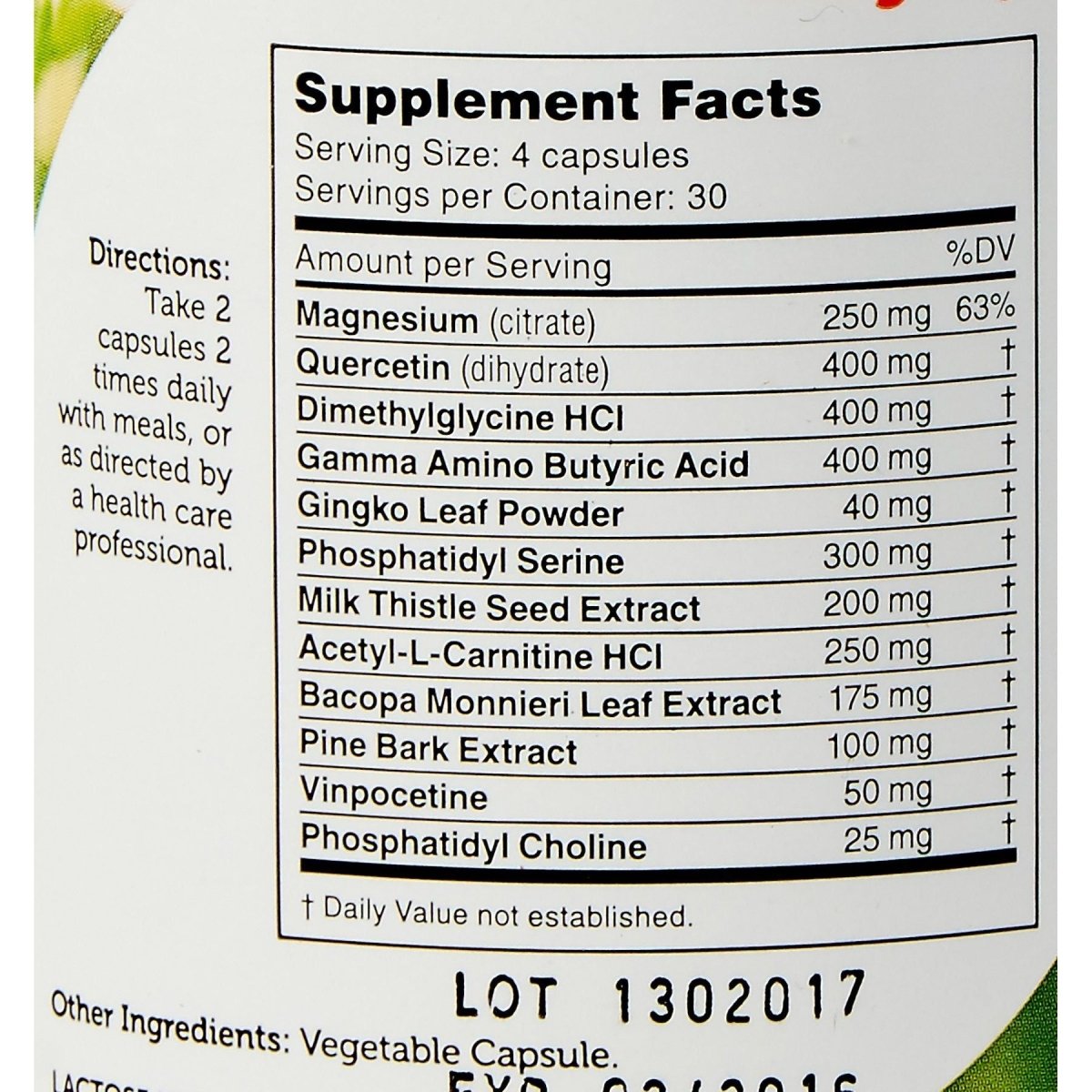 Zahler - AdultFocus Cognitive Health Support - 60 Capsules