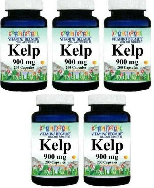 Sea Kelp 900mg 5X200 Caps Thyroid Support VB Seaweed