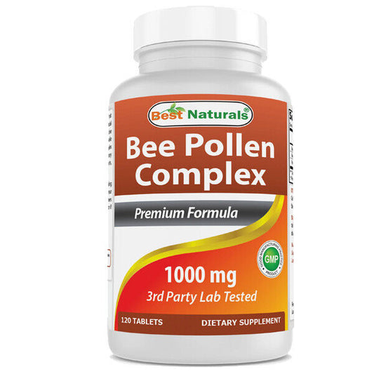Bee Pollen 1000mg Bee Propolis and Royal Jelly Complex 120 Tabs Rich in Amino