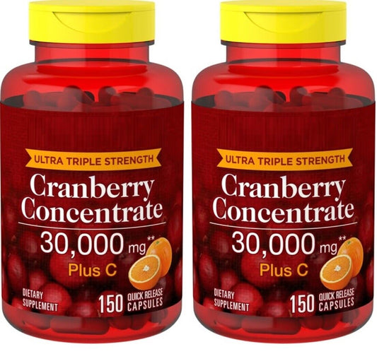 Ultra Triple Strength Cranberry 30,000mg Plus Vitamin C 2X150 Caps