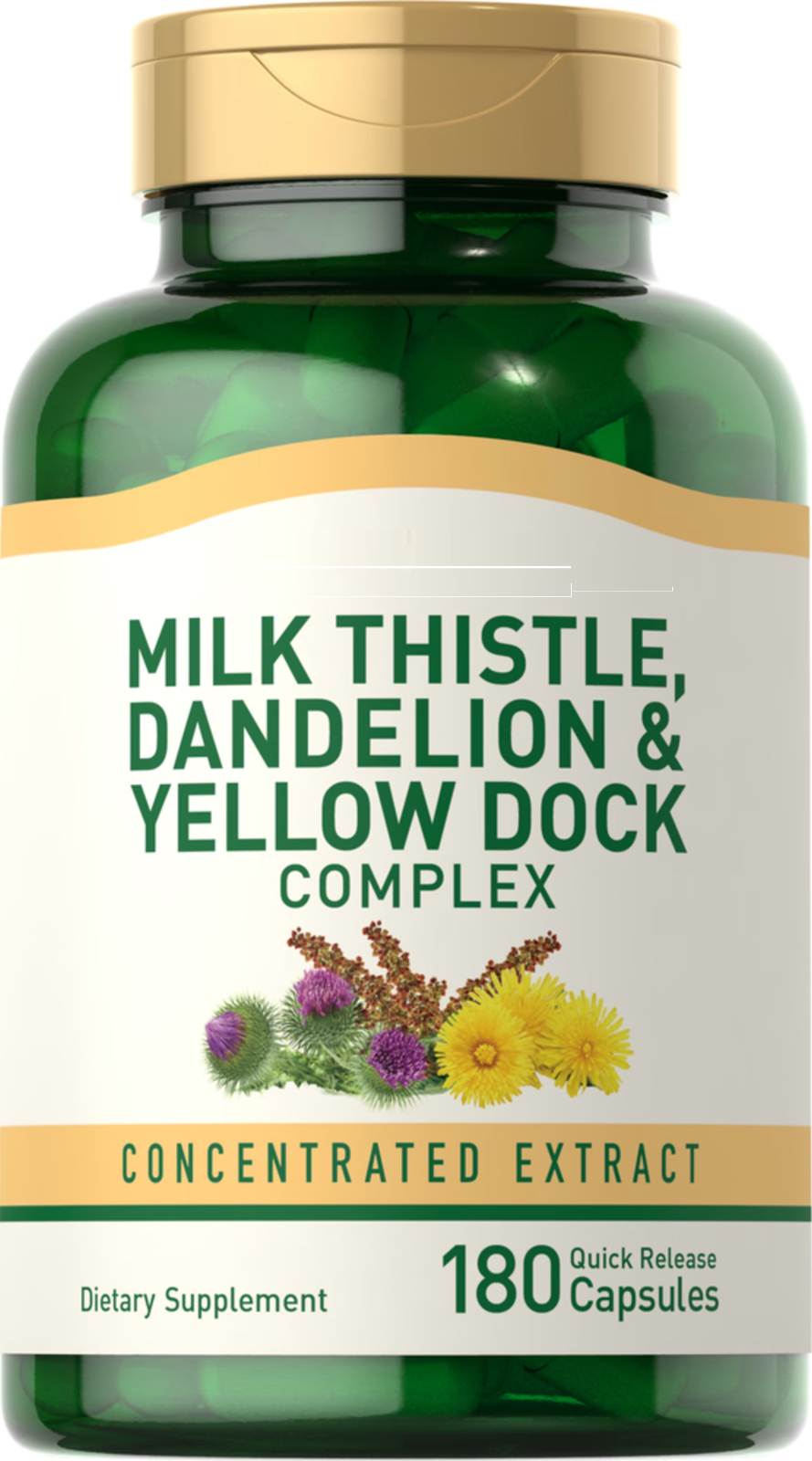 Milk Thistle, Dandelion & Yellow Dock 180 Pills by Piping Rock