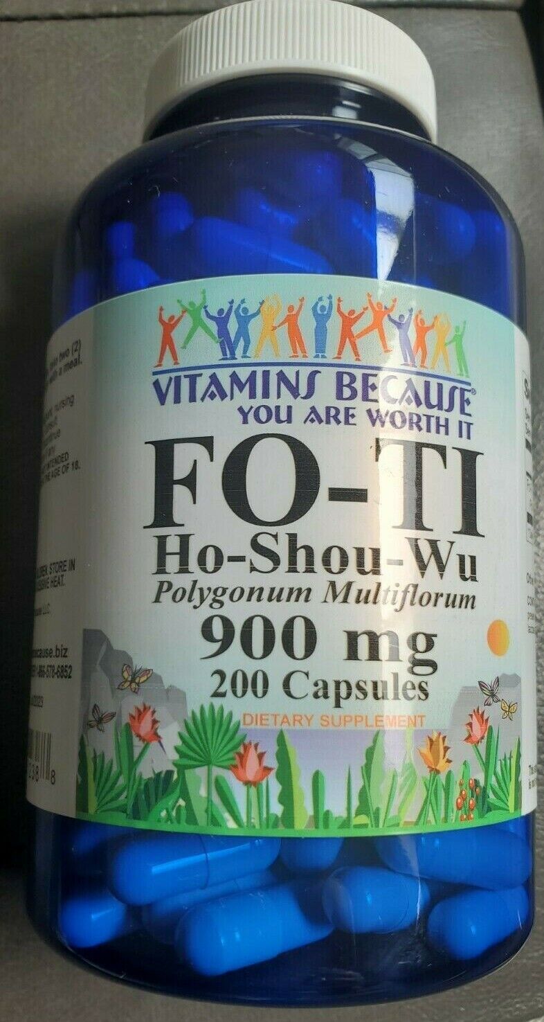 Fo-Ti  Foti 900mg 200 Capsules Ho-Shou-Wu Polygonum Multiforum Root
