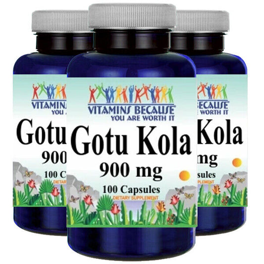 Gotu Kola 900mg 3X100 Capsules Centella Asiatica Aerial