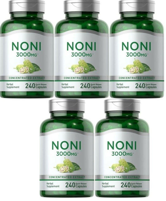 Noni 3000mg 5X240 Capsules (Morinda citrifolia) Highest Potency