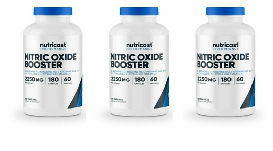 Nitric Oxide Booster 750mg 3X180Cap L-Argining/AKG/L-Citrulline/Malate Nutricost