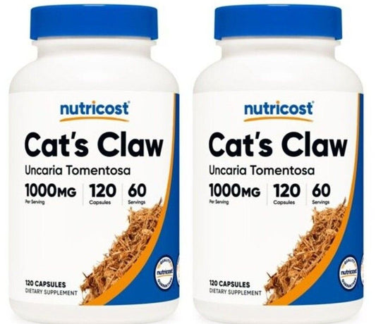 Cat's Claw Capsules 1000mg, 2X120 Capsules  Non-GMO/Gluten Free/Vegeterian