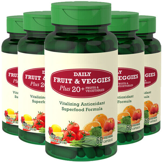 Nature Fruits and Veggies 5X60 Caps per Bottle 20+ Fruits and Vegetables