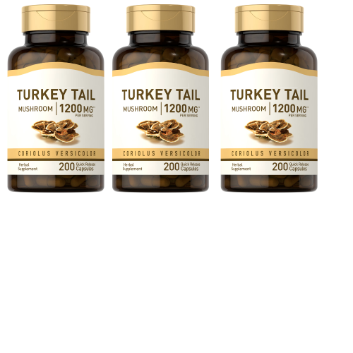 Turkey Tail Mushroom 1200mg 3X200Caps Non-GMO/No Preservatives/No Gluten/Natural