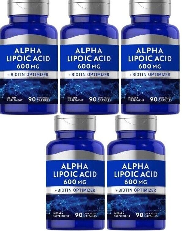 Alpha Lipoic Acid 600mg plus Biotin Optimizer 5X90 Caps Piping