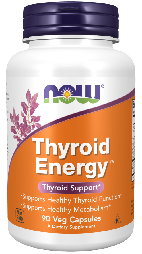 Now Foods Thyroid Energy 90 Veg Caps GMP Quality Kosher L-Tyrosine/Ashwagandha
