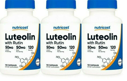 Luteolin with Rutin Complex 100mg (Luteolin 50mg Rutin 50mg) Nutricost 3X120Caps