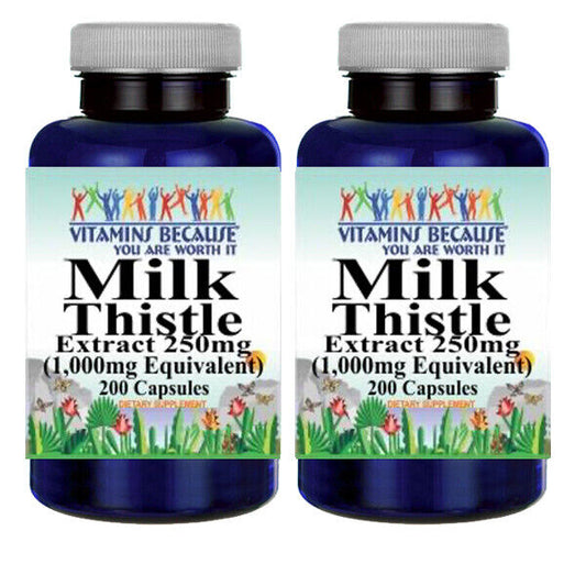 Milk Thistle/Silymarin Herb 1000mg 2X200 capsules