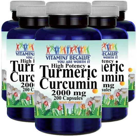 Turmeric Curcumin 2000mg 95% Curcuminoids 5X200 Caps