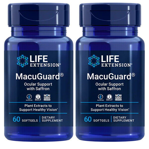Life Extension MacuGuard Ocular Support with Saffron 2X60 Softgels | C3G | Macular & Night Vision