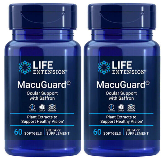 Life Extension MacuGuard Ocular Support with Saffron 2X60 Softgels | C3G | Macular & Night Vision