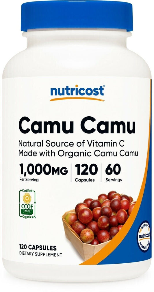 Organic Camu Camu 1000mg 120 Caps Non-GMO/Gluten Free/Vegeterian Nutricost