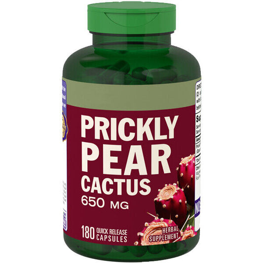Prickly Pear Nopal Cactus (Opuntia ficus-indica), 650mg 180 Caps 1300mg per 2
