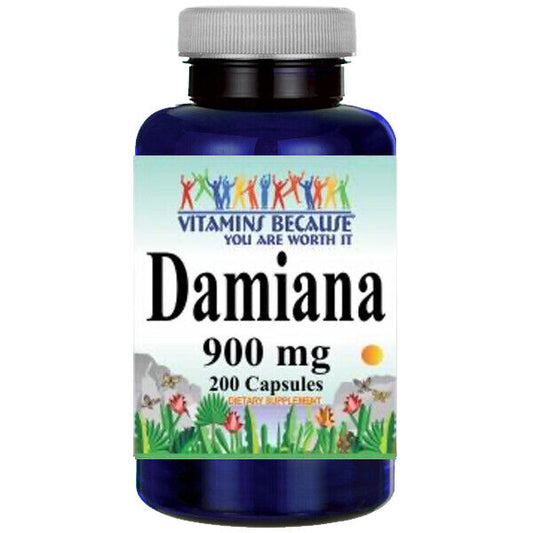 Damiana 900mg Turnera Aphrodisiaca Leaf 200 caps