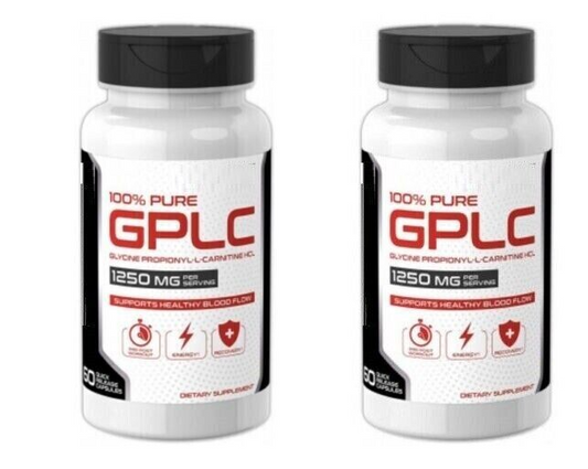 GPLC 1250 mg 2X60 Caps Non-GMO L-Carnitine/CoQ10 FREE INTERNATIONAL SHIPPING