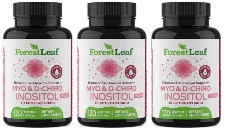 Inositol Myo-Inositol 2000mg & D-Chiro Inositol Folate 3X120 Caps Forest Leaf
