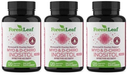 Inositol Myo-Inositol 2000mg & D-Chiro Inositol Folate 3X120 Caps Forest Leaf