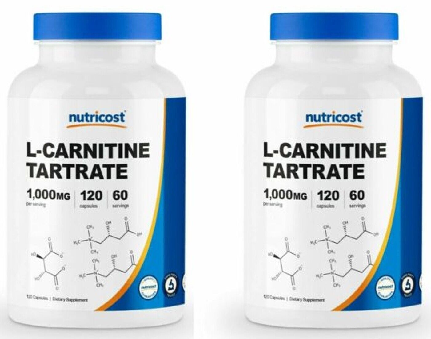 Nutricost L-Carnitine 1000mg Tartrate 2X120 Caps 0r 1X240- 1000mg Per Serving