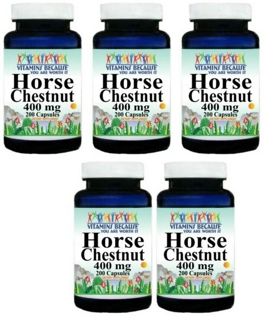 Horse Chestnut 400mg 5X200 Caps Aesculus Hippocastanum Seed