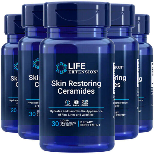 Skin Restoring Ceramides 350mg – 5×30 Veggie Caps (150 Total) | Life Extension Phytoceramides