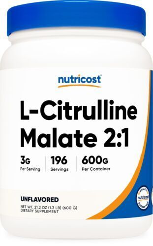 Nutricost Pure L-Citrulline Malate 3000mg (2:1) 600  Non GMO/Gluten Free